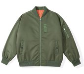 Chaqueta bomber retro con cuello alto, chaqueta de béisbol informal holgada para primavera y otoño M