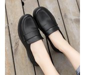 Zapatos de enfermera, zapatos de mamá cómodos de suela blanda para mujer, zapatos de trabajo, zapatos de cuero negro, zapatos individuales de primavera y otoño para mujer 35