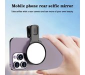 Espejo Selfie Espejo compacto para teléfono Clip universal para teléfono Compatible con iPhone 14/13/12/11 blanco