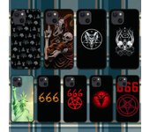 RUICHI Funda de teléfono con diseño de pentagrama 666 demoníaco para iPhone 11, 12, mini, 13 Pro, XS, Max, X, 8, 7, 6s Plus, 5, SE, XR iPhoneXorXS