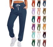 Pantalones deportivos tipo corsé de color liso con cordón ajustable para mujer L verde del ejército