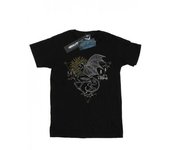 Harry Potter Girls Thestral Line Art Cotton T-Shirt 9-11 Years blanco