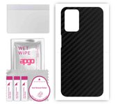 apgo Adhesivo Protector para la Parte Trasera Compatible con Oppo A54 (2021), Película envolvente, papel de aluminio y vinilo - Patrón negro carbón