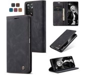 Funda de cuero magnética para teléfono Xiaomi Redmi Note 14 13 12 11 10S 9 8 Funda tipo billetera con tarjetero estilo libro retro para Xiaomi Mi 9 10T Lite Pro Redmi Note 10 Pro 5G negro