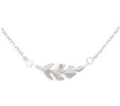 Les Trésors De Lily [Q2852] - Collier argent 'Boho' argenté rhodié (plume) - 15x5 mm plata
