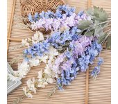 Accesorios de escena ligeros realistas de flor de delfinio bastante falsa champagne
