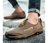 Zapatos de verano de moda para hombre, zapatos casuales de malla para exteriores, transpirables, sin cordones, zapatillas de deporte para hombre, mocasines cómodos para el agua. 39 negro