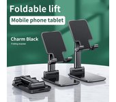 Soporte para teléfono móvil, soporte de escritorio para mesita de noche, plegable y elevador, soporte telescópico multifunción blanco