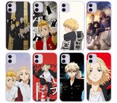 Funda DT25 Tokyo Revengers para Samsung A04, A14, A23, A34, A54, M23, M33, M52, M53, Realme 10, 9, C30S, C35, C55, VIVO Y02S, Y21, Y33S, Y51, X80 Pro, transparente Tecno Spark GO 2020 cuero de búfalo