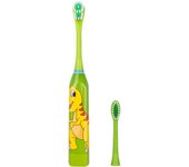 Cepillo de dientes eléctrico para niños, impermeable, ultrasónico, cepillo de limpieza bucal con dibujos animados, cepillo para el cuidado de los dientes rojo
