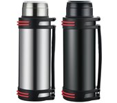 Vaso térmico de 1500/2500 ml, 100 % a prueba de fugas, 100 % aislante, gran capacidad, acero inoxidable, con asa y correa para el hombro, para viajes, pesca y trabajo S