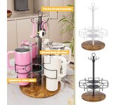 Organizador de botellas de agua, soporte para botellas de 40 oz, soporte giratorio de 360 grados, fácil de instalar, estante de almacenamiento para gabinete, ahorra espacio, accesorios para tazas negro