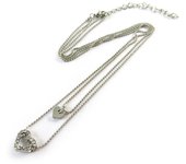 Les Trésors De Lily [N8450] - Collar doble 'Love' de plata plata
