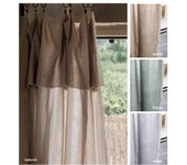 Rideau ajustable + 10 anneaux pince  Milos  140 x 280 cm Mousseline de coton - Naturel