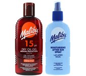 Malibu aceite seco en gel SPF15 200ml + bálsamo spray después del bronceado 200ml