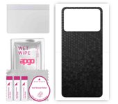 apgo Protective Skin Sticker for the back compatible with Xiaomi Poco X4 Pro, Wrap Film, Foil, Vinyl - Pattern Black Honeycomb