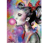 Loui Jover Chica Burbuja I Póster 50cm x negro