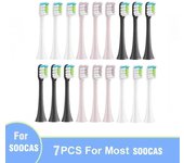 Para Xiaomi Soocas X3 X5 X3u X1 V1 V2 Soocare cabeza cerdas de repuesto boquillas con tapa antipolvo cabezales de cepillo de dientes eléctrico sónico 4 Black