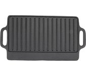 Plancha Parrilla Doméstica de Hierro Fundido Teppanyaki Plato Rectangular Engrosado de Doble Cara Barbacoa 40x20CM