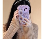 Elegante funda de felpa morada con forma de círculo y pulsera para Huawei Mate30, P50 Pro y P40 mate40pro
