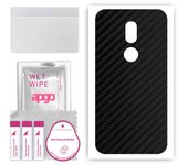 apgo Protective Skin Sticker for the back compatible with Wiko WIM Lite, Wrap Film, Foil, Vinyl - Pattern Carbon Black