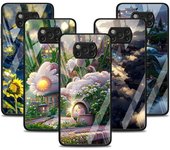 Funda de cristal con paisaje rural para Xiaomi Poco X3 NFC 11 Lite 11T F3 M3 para Redmi Note 11 10 9 8 Pro 10S 9S 9A 9C Xiaomi Poco F3