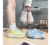 Zapatillas de correr para mujer, antideslizantes, transpirables, con cordones, cómodas zapatillas de plataforma, zapatos casuales gruesos para caminar, tenis, zapatos deportivos para mujer 35 beige