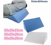 Almohada de cuña para cama de espuma de reflujo ácido, cojines de soporte lumbar para elevación de piernas y espalda 50x20x20cm azul