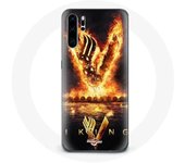 Coque pour Huawei P30 Pro Vikings Série Saison 6 logo V Epée de Feu Fond Noir