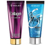 Soleo Dúo de Bronceado con Colágeno Besado por el Sol: Bálsamo Acelerador y After Sun