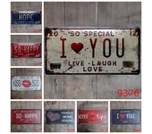 Placa de matrícula retro europea y americana, pintura de hojalata antigua, cafetería, bar, tienda, restaurante, colgante de pared de moda para el hogar, decoración con personalidad de moda