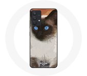 Coque pour Samsung Galaxy A13 4G / A13 4G Lite Siamois Noir et blanc Yeux Bleus