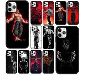 Funda de teléfono para iPhone 12 Mini 11 Pro XR X MAX SE XS 5 6 6S 7 8 E Plus Funda negra Fundas de tendencia Coque BAKI Hanma Yujiro Anime iPhone 12