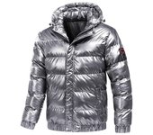 Chaquetas cortas de invierno con capucha para hombre, chaqueta tipo cárdigan de manga larga, gruesa, abrigada y resistente al frío S negro