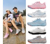 Zapatos descalzos para gimnasio, zapatos de agua profesionales para hombre y mujer, zapatos para caminar descalzos, puntera ancha, antideslizantes, transpirables, con caída cero 46 blanco