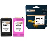 QUALITONER - 2 Cartucho compatible para HP 302 XL + 302CL XL 302XL + 302CLXL Negro + Color para HP DeskJet 2130 2134 3630 3630 Ser