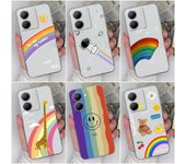 Funda de teléfono para Vivo Y36 Y20 Y35 Y33s Y31 Y30 Y27 Y15S Y02 Y11 Y12 cubierta trasera de lujo a prueba de golpes transparente suave silicona TPU arcoíris para Vivo parachoques Vivo Y22s