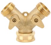3/4 pulgada 2?Divisor de manguera de jardín de 1/2 vías, conector de agua de latón para jardín con válvula, estándar de EE. UU.