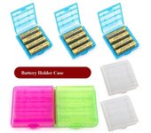 14500 10440 Contenedor de batería recargable Estuche para 4 baterías AA AAA Caja de batería Soporte de batería Almacenamiento 1pc blanco