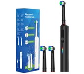 Cepillo de dientes eléctrico recargable sónico, cepillo de dientes limpio USB Superior de 3 modos con caja, 2 cabezales de repuesto para adultos