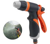Rociador de agua para lavadora de autos ajustable de alta presión, riego de césped, manguera multifunción, boquilla de riego manual negro