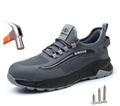 Zapatos de seguridad para el trabajo con aislamiento de 6 kV para hombre, botas de seguridad ligeras y transpirables, zapatillas de seguridad protectoras para hombre, tallas grandes 38-48 38 caqui
