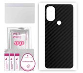 apgo Protective Skin Sticker for the back compatible with Motorola Moto G Power 2022, Wrap Film, Foil, Vinyl - Pattern Carbon Black