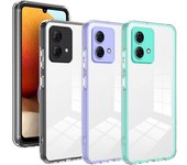 Funda protectora transparente 2 en 1 para Moto G84, G54, G14, G53, G13, G23, G73, G72, G52, G22, G31, G41, G62, E13, E32, E22, G30 y G10. For Moto Edge 40 negro