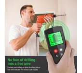Escáner de pared con buscador de vigas, detector electrónico de vigas 5 en 1 con pantalla LCD HD utilizada para detectar negro