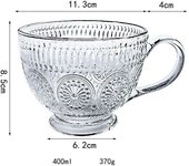 Taza de cristal Retro europea de 400ml, taza de leche para desayuno con relieve de girasol, taza de café o té con mango antiescaldaduras, taza de jugo para batido para fiesta 400ml