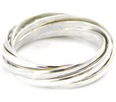 Alliance Argent 'Semainier' argenté (rhodié) - 7 anneaux de 1 mm 48 plata