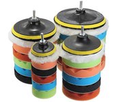 Juego de 11 almohadillas para pulir automóviles profesional para pulir, encerar y abrillantar: compatible con pulidoras rotativas y orbitales