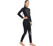 Traje de buceo de cuerpo completo de neopreno de 3 mm para mujer para practicar snorkel y surf con escafandra M negro