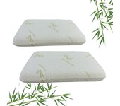 Juego de 2 almohadas con memoria de forma de bambú 65 x 40 x 13
